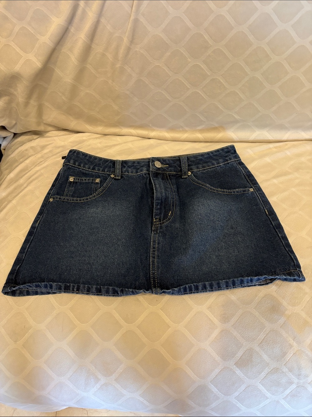 Denim Mini Skirt - Dark Blue